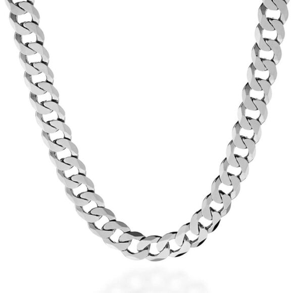 20” Men’s Solid 925 Sterling Silver Cuban Necklace - Picture 2 of 6